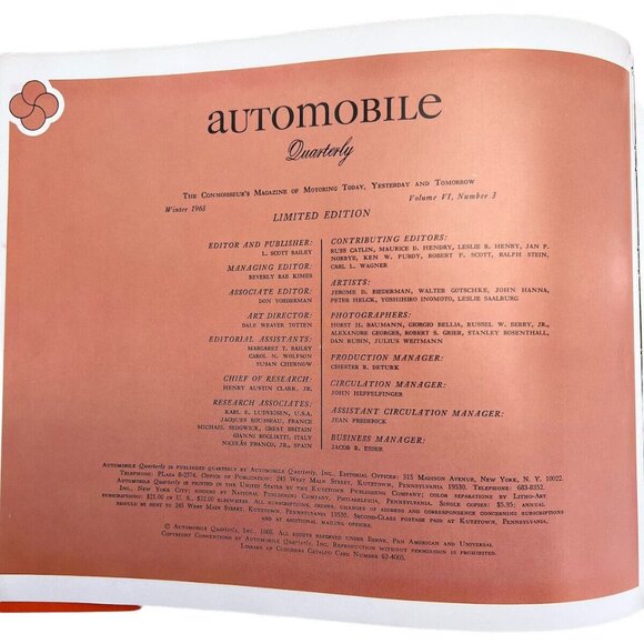 Vtg Automobile Quarterly Vol. 6 Issues 1-4 Complete Book Set w Poster Inserts - Picture 7 of 12